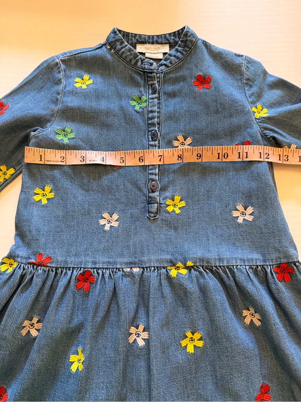 Stella McCartney Girls Denim Embroidered Dress - Picture 5 of 6